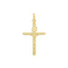Load image into Gallery viewer, 10k Yellow Gold and White Gold Jesus Christ Cross INRI Crucifix Pendant
