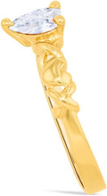 Load image into Gallery viewer, 10k Yellow Gold 6.5mm Birthstone Gemstone Heart XOXO Ring, Size 4-10
