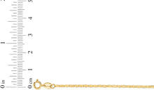 Load image into Gallery viewer, 10k Yellow Gold 1.2mm Solid Anchor Mariner Mirror Chain Bracelet or Anklet, 7 Inch or 10 Inch
