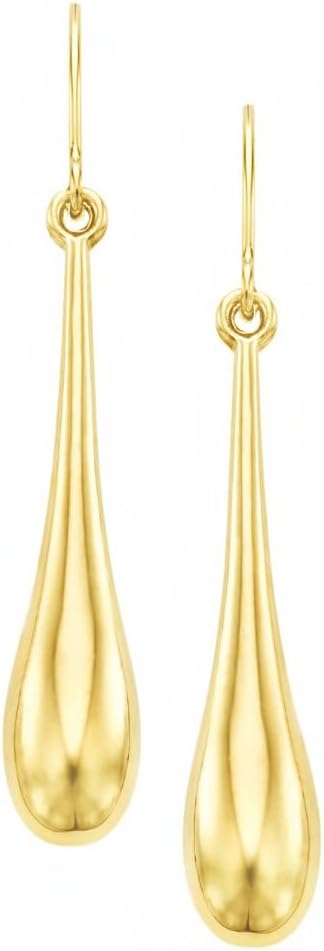 14k Yellow Gold Polished Graduated Tear Drop Earrings