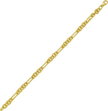 Load image into Gallery viewer, 14k Yellow Gold 4mm Paperclip and 5.4mm Round Figaro Link Bracelet, 7.25 Inch
