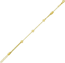 Load image into Gallery viewer, 14k Yellow Gold 4mm Heart Link Bracelet, Adjustable 6" - 8.5 Inch
