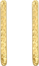 Load image into Gallery viewer, 14k Yellow Gold 14.1mm x 2mm or 20.2mm x 2mm Textured Rounded Rectangular Hoop Earrings
