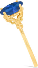 Load image into Gallery viewer, 10k Yellow Gold 8mm Birthstone Oval Gemstone Ring, Size 4-8
