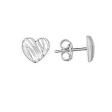 Load image into Gallery viewer, 14k Yellow Gold Polished Scribble Heart Studs with Push Back Clasp
