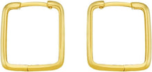 Load image into Gallery viewer, 14k Yellow Gold 14.2mm x 4.7mm Square Hoop Earrings
