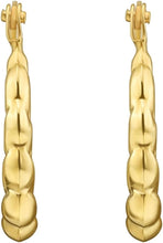 Load image into Gallery viewer, 14k Yellow Gold 14mm x 13mm Graduated Puffed Round Hoop Earrings
