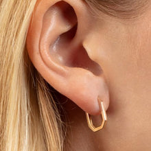 Load image into Gallery viewer, 14k Yellow Gold 14.4mm x 1.6mm Hexagon Hoop Earrings
