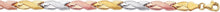 Load image into Gallery viewer, 14k Tri-Color Gold 4.7mm X Criss Cross Stampato Link Bracelet, 7.25 Inch
