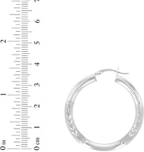 Load image into Gallery viewer, 10k White Gold 4mm High Polish and Satin Finish Round Tube Hoop  Earrings
