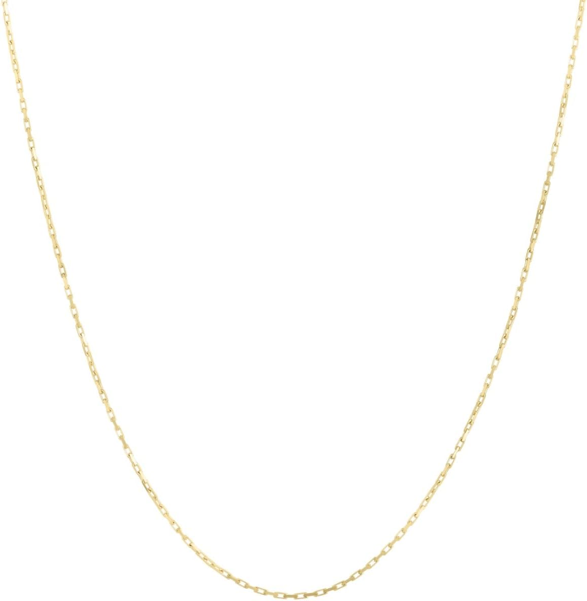 14k Yellow Gold or White Gold 1.3mm Solid French Cable Chain Necklace