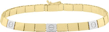 Load image into Gallery viewer, 14k Two-Tone Gold 4.8mm Brick Nail Head Lock Hardware Link Bracelet, 7 Inch
