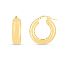 Load image into Gallery viewer, 14k Yellow Gold 27mm Medium Puffy Hoop Earrings
