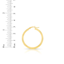 Load image into Gallery viewer, 14k Yellow Gold 1.5mm x 25mm High Polish Round Tube Hoop Earrings
