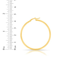 Load image into Gallery viewer, 14k Yellow Gold 1.5mm x 25mm High Polish Round Tube Hoop Earrings

