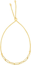 Load image into Gallery viewer, 14k Yellow Gold Paperclip Friendship Bolo Bracelet or Anklet, Adjustable 9.25 Inch
