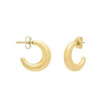 Load image into Gallery viewer, 14k Yellow Gold 14mm Puffy C Hoop Earrings
