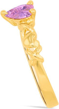 Load image into Gallery viewer, 10k Yellow Gold 6.5mm Birthstone Gemstone Heart XOXO Ring, Size 4-10
