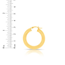 Load image into Gallery viewer, 14k Yellow Gold 5mm x 30mm High Polish Round Tube Hoop Earrings
