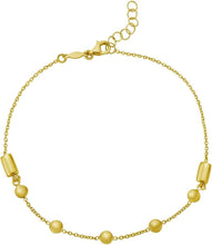 Load image into Gallery viewer, 14k Yellow Gold 3mm Bead Bar Link Bracelet, Adjustable 6" - 8.5 Inch
