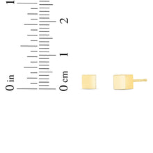 Load image into Gallery viewer, 14k Yellow Gold 4.1mm 3D Cube Stud Earrings
