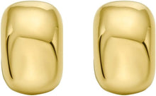 Load image into Gallery viewer, 14k Yellow Gold 16mm x 10.4mm Puffed C Huggie Hoop Earrings
