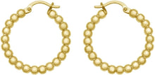 Load image into Gallery viewer, 14k Yellow Gold 25.2mm x 3mm or 35.6mm x 3mm Bead Hoop Earrings
