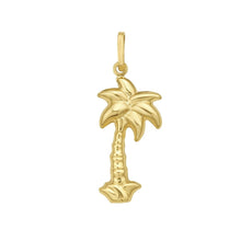 Load image into Gallery viewer, 14k Yellow Gold 31mm Polished Palm Tree with Optional Chain Pendant Charm
