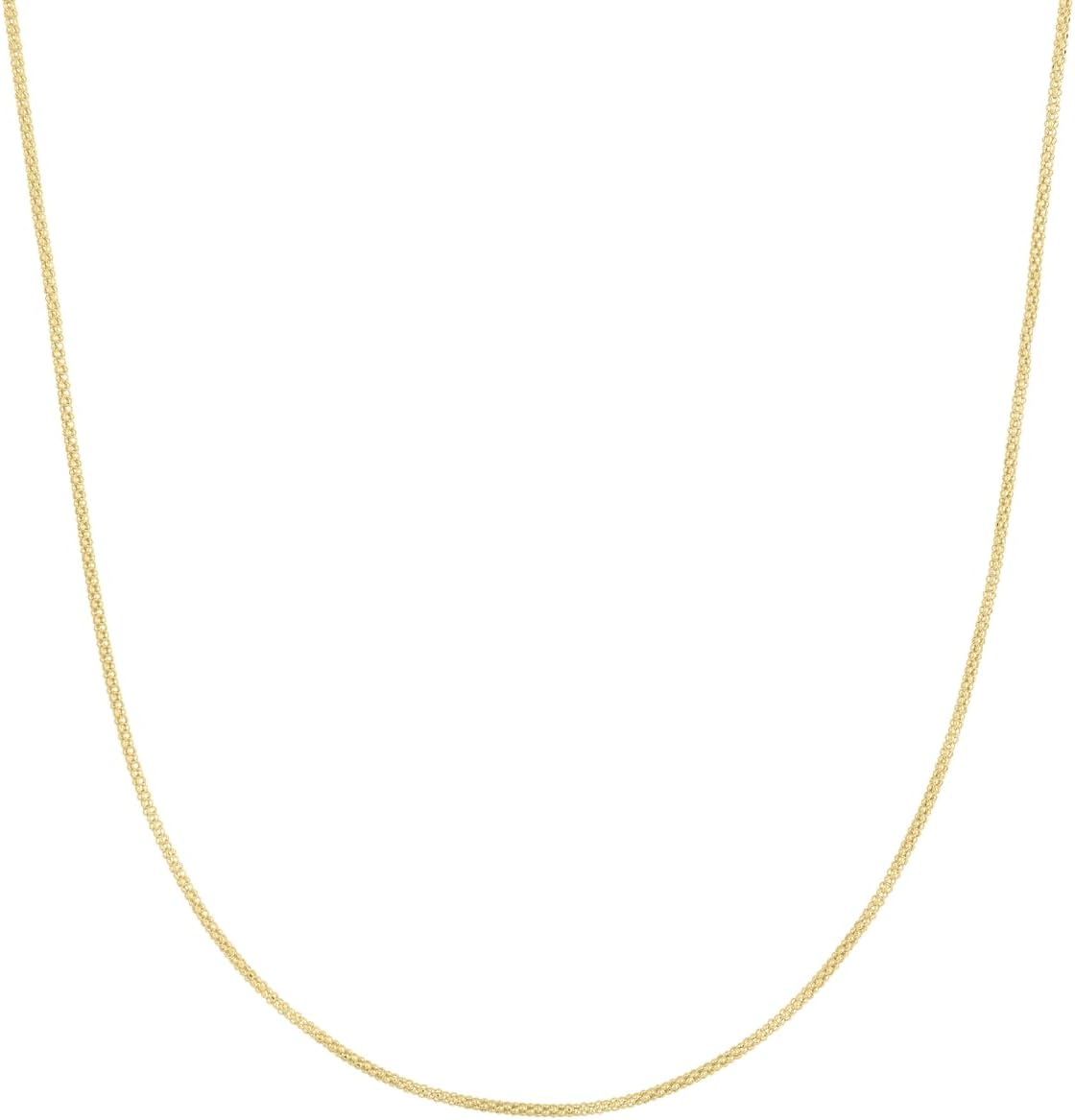14k Yellow Gold 1.3mm Popcorn Chain Necklace