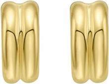 Load image into Gallery viewer, 14k Yellow Gold 10.8mm x 5mm Double Row C-Hoop Earrings
