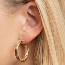 Load image into Gallery viewer, 14k Yellow Gold 30.6mm x 4.4mm or 39.8mm x 4.5mm Full Twist Hoop Earrings
