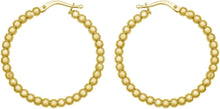 Load image into Gallery viewer, 14k Yellow Gold 25.2mm x 3mm or 35.6mm x 3mm Bead Hoop Earrings
