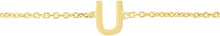Load image into Gallery viewer, 14k Yellow Gold 0.2&quot; Mini Alphabet Letter A - Z Initial Charm Pendant with Extendable Adjustable Chain Bracelet
