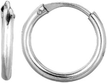 Load image into Gallery viewer, 14k Yellow Gold, White Gold or Rose Gold 1mm x 10mm Endless Huggie Hoop Earrings
