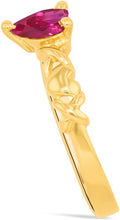 Load image into Gallery viewer, 10k Yellow Gold 6.5mm Birthstone Gemstone Heart XOXO Ring, Size 4-10
