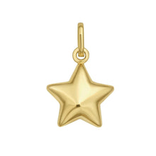 Load image into Gallery viewer, 14k Yellow Gold 17.8mm Polished Small Puff Star with Optional Chain Pendant Charm
