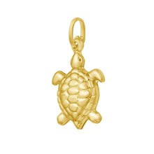 Load image into Gallery viewer, 14k Yellow Gold 26mm Polished Turtle with Optional Chain Pendant Charm

