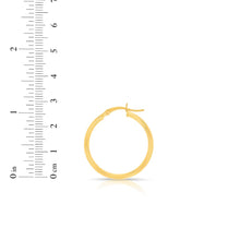 Load image into Gallery viewer, 14k Yellow Gold 1.5mm x 25mm High Polish Round Tube Hoop Earrings
