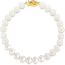 Load image into Gallery viewer, 14k Yellow Gold 6mm or 6.5mm Pearl Bracelet
