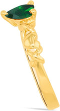 Load image into Gallery viewer, 10k Yellow Gold 6.5mm Birthstone Gemstone Heart XOXO Ring, Size 4-10
