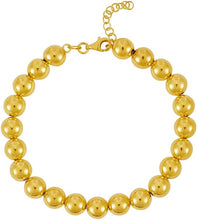 Load image into Gallery viewer, 14k Yellow Gold 8mm Shiny High Polish Bead Chain Bracelet 7.5&quot; - 8.5 Inch
