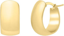 Load image into Gallery viewer, 14k Yellow Gold 17mm High Polish Wide Oval Huggie Hoop Earrings
