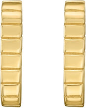 Load image into Gallery viewer, 14k Yellow Gold 13.8mm x 2.7mm Polished Ribbed Oval Hoop Earrings
