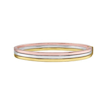 Load image into Gallery viewer, 14k Tri-Color Gold 7.3mm Tri-Tone Polished Layered Bangle Bracelet, 7 Inch
