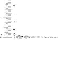 Load image into Gallery viewer, 14k White Gold 1.3mm or 1.8mm or 2.1mm Singapore Chain Necklace
