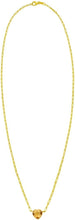 Load image into Gallery viewer, 14k Yellow Gold Heart Shape Gemstone Pendant Chain Necklace, 16” - 18 Inch - (Blue Topaz, Amethyst, Garnet, Citrine, or White Topaz)
