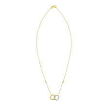 Load image into Gallery viewer, Italian 14k Two-Tone Gold Interlocking Link Chain Necklace 18 Inch
