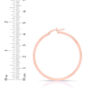 Load image into Gallery viewer, 14k Rose Gold 2mm x 15mm High Polish Round Tube Hoop Earrings
