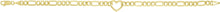 Load image into Gallery viewer, 10k Yellow Gold 4.5mm Lite Figaro and Heart Charm Link Bracelet 7 Inch
