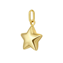 Load image into Gallery viewer, 14k Yellow Gold 17.8mm Polished Small Puff Star with Optional Chain Pendant Charm
